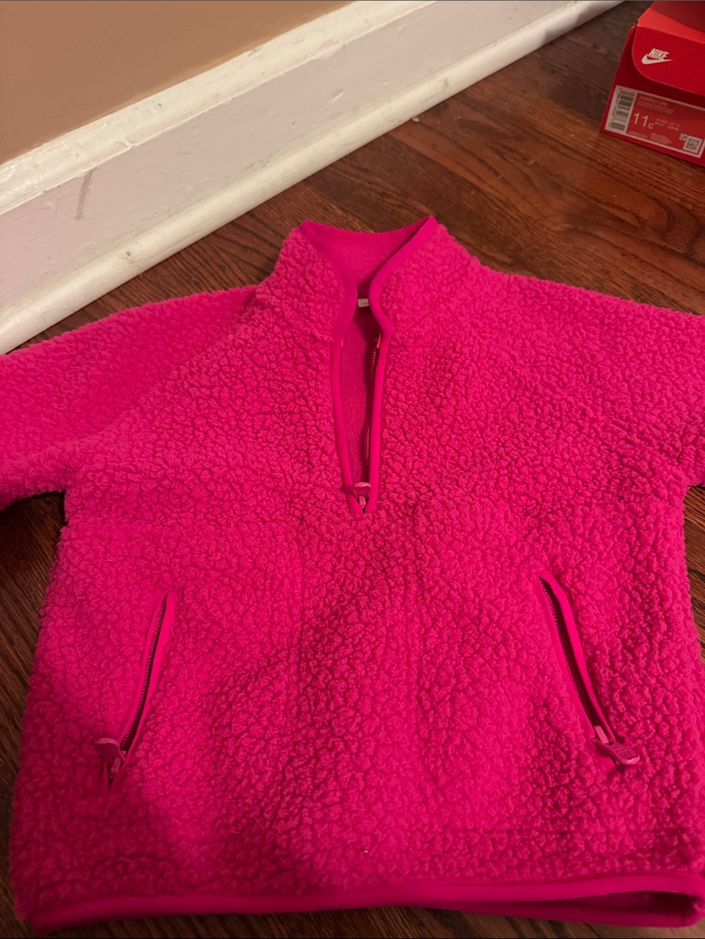 GAP Kids Plush Half-Zip Jacket - Hot Pink